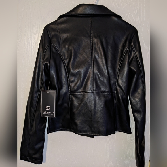 NWT BAGATELLE BLACK PLEATHER MOTO JACKET - Picture 6 of 14